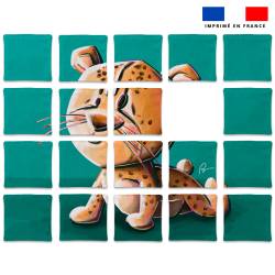 Patron imprimé pour jeu de puzzle 2 en 1 motif guépard et tortue - Création Stillistic