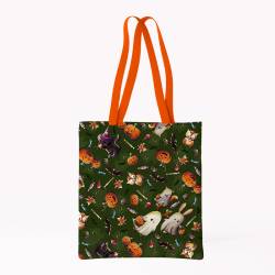 Coupon pour tote-bag motif fantômes vert - Création Stillistic