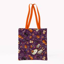 Coupon pour tote-bag motif fantômes violet - Création Stillistic