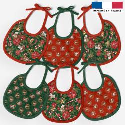 Kit bavoirs en éponge motif animaux couronne de noël - Création Stillistic