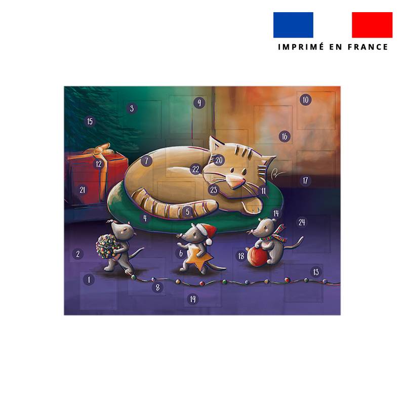 Coupon pour Calendrier de l'avent Paysage motif Chat et souris de noel - Création Stillistic