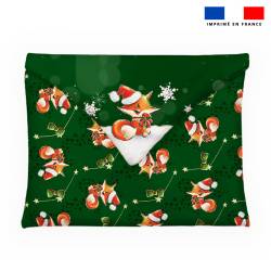 Coupon pour enveloppe en tissu motif Renard de noel - Création Stillistic