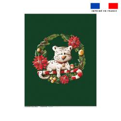 Coupon couverture imprimé panthère christmas - Création Stillistic