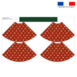 Kit jupe enfant motif animaux couronne de noel rouge - Création Stillistic