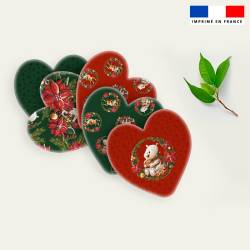 Coupon lingettes lavables coeurs motif animaux couronne de noel - Création Stillistic