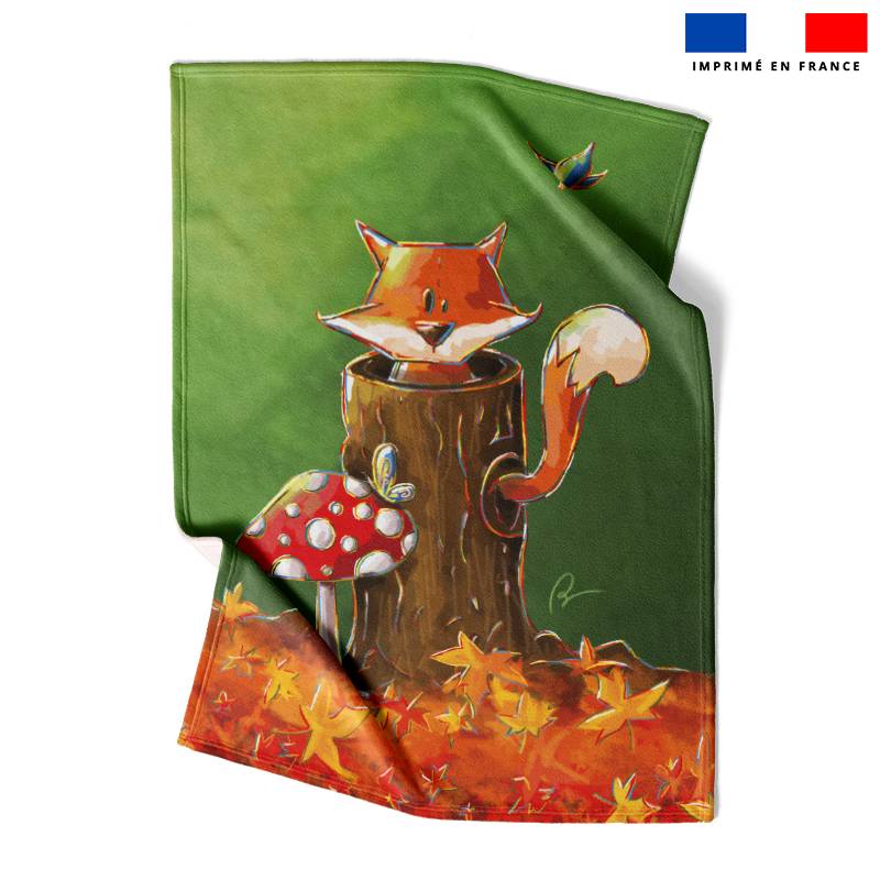 Coupon couverture imprimé renard des bois - Création Stillistic