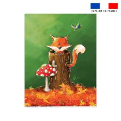 Coupon couverture imprimé renard de la forêt - Création Stillistic