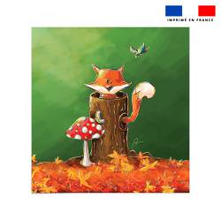 Coupon couverture imprimé renard de la forêt - Création Stillistic