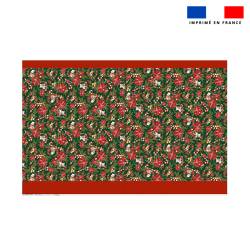 Kit hotte de Noel motif animaux couronne et fleur de noel - Création Stillistic