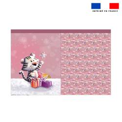 Kit hotte de Noel motif Tigre blanc - Création Stillistic