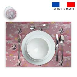 Lot 2 sets de table et 12 dessous de verres motif Tigre blanc de noel- Création Stillistic