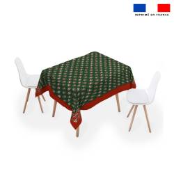 Coupon pour nappe carrée motif aniamaux couronne de noel vert - Création Stillistic