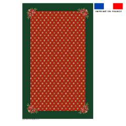 Coupon pour nappe rectangle motif animaux couronne de noel rouge - Création Stillistic