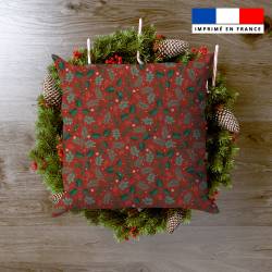 Houx de noel - Fond rouge