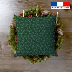 Feuille d'hiver et étoile - Fond vert foncé