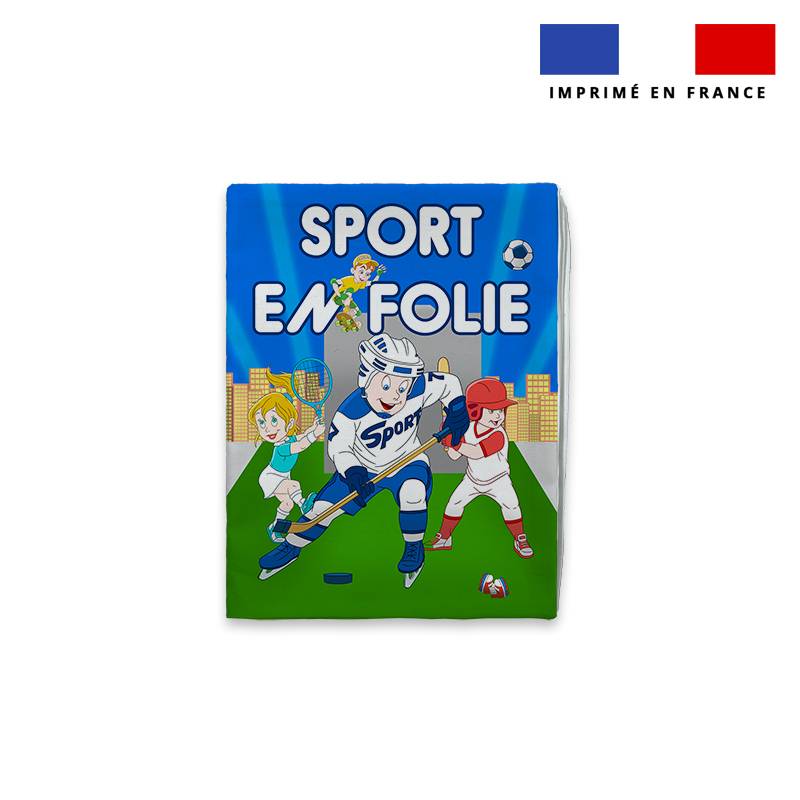 coupon - Kit livre à colorier jeux thème sport - Popeline de coton peigné 129gr/m² - 