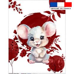 Coupon couverture imprimé souris aquarelle