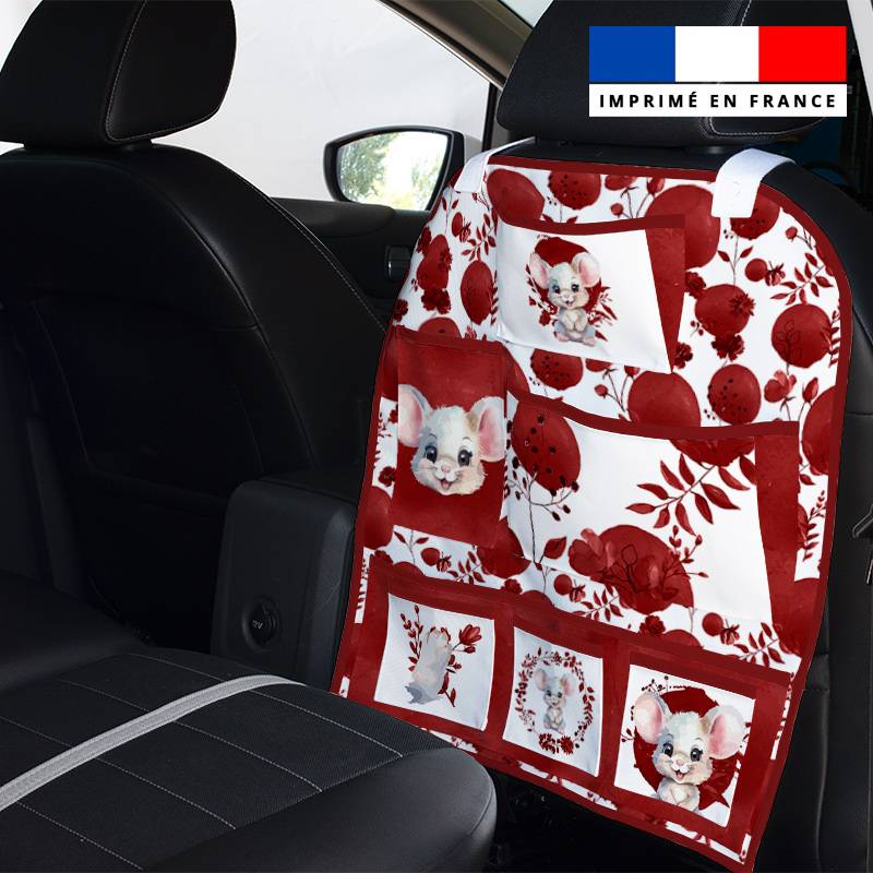 Patron pour organisateur de voiture motif souris aquarelle + Coupon pochette Offert