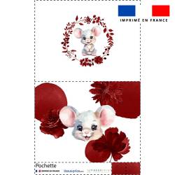 Kit pochette motif souris aquarelle