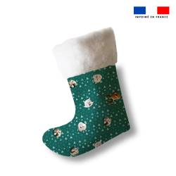 Kit chaussette de noel animaux du froid ours + Fausse fourrure - Création Stillistic