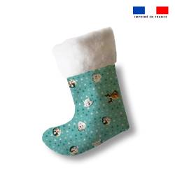 Kit chaussette de noel animaux du froid pingouin + Fausse fourrure - Création Stillistic