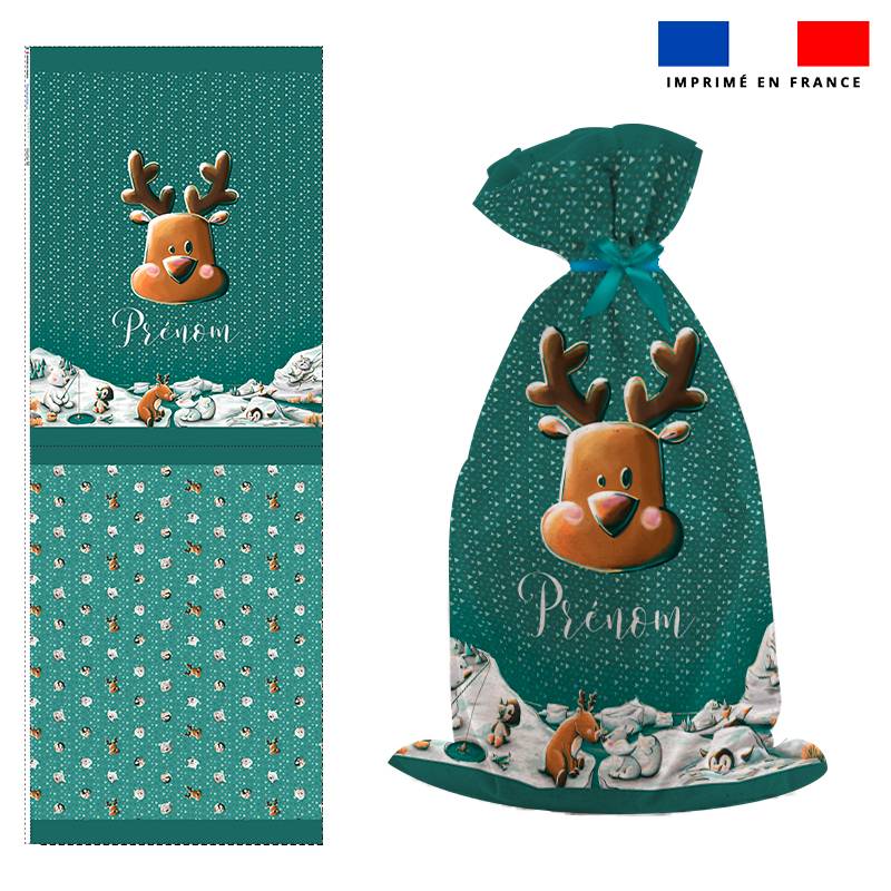 Kit hotte personalisée motif animaux du froid renne - Création Stillistic