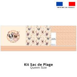 Kit couture sac cabas motif bouledogues d'automne - Création Jolifox