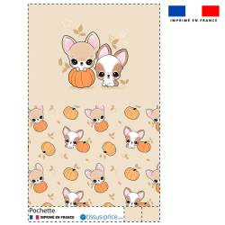 Kit pochette motif chiens citrouille - Création Jolifox