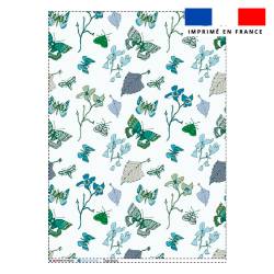 Torchon imprimé papillons d'automne vert - Création Lili Bambou Design