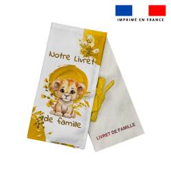 Kit protège livret de famille motif lionceau aquarelle