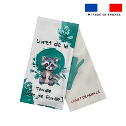 Kit protège livret de famille personnalisé - Raton laveur aquarelle