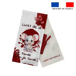 Kit protège livret de famille personnalisé - Souris aquarelle