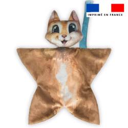 Kit doudou à coudre motif écureuil aquarelle