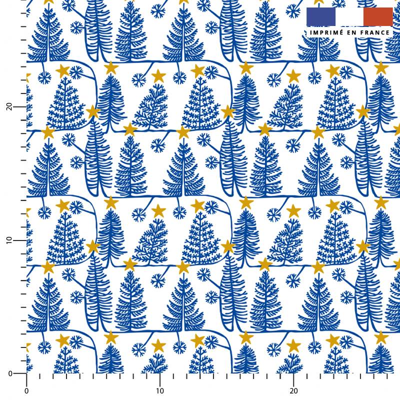 Sapin de Noël - Fond bleu - Création Andréa Leonelli