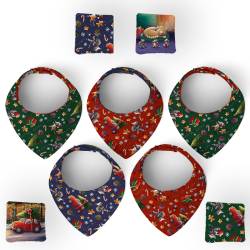 Coupon éponge bavoirs bandana motif souris de noel - Création Stillistic