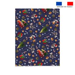 Coupon couverture imprimé souris de noel bleu - Création Stillistic