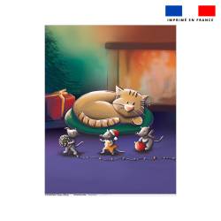 Coupon couverture imprimé chat et souris de noel - Création Stillistic