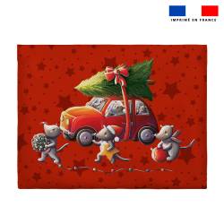 Coupon pour enveloppe en tissu motif souris de noel rouge - Création Stillistic