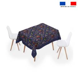 Coupon pour nappe carrée motif souris de noel bleu - Création Stillistic