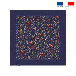 Coupon pour nappe carrée motif souris de noel bleu - Création Stillistic