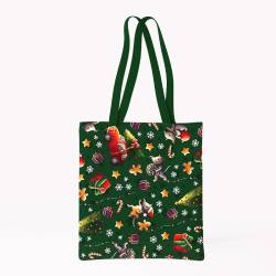 Coupon pour tote-bag motif souris de noel rouge et vert - Création Stillistic