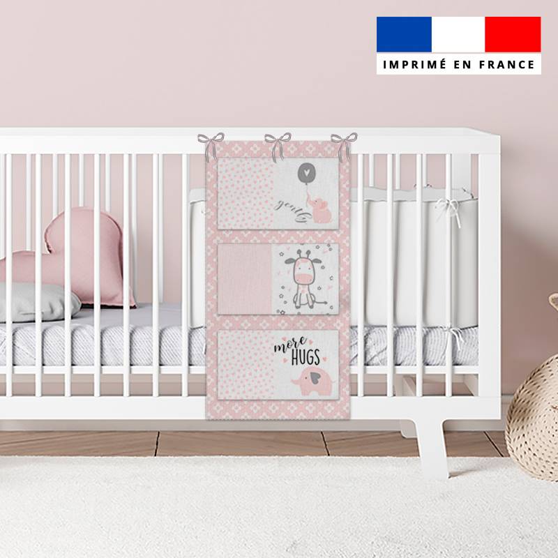 Coupon pour vide-poches motif baby rose et gris