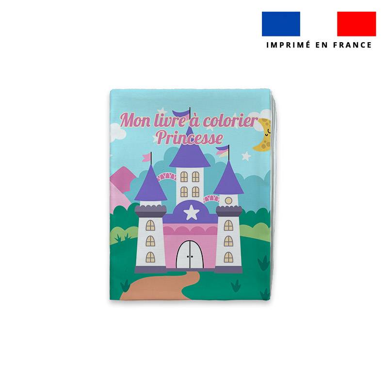 coupon - Défaut trait rouge dans la page de couverture Kit livre à colorier motif princesse - Popeline de coton peigné 129gr/m² - 