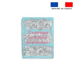 coupon - Défaut trait rouge dans la page de couverture Kit livre à colorier motif princesse - Popeline de coton peigné 129gr/m² - 