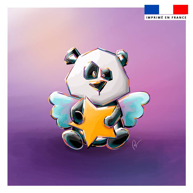 Coupon 45x45 cm imprimé panda ange - Création Stillistic