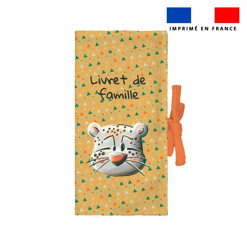 Kit protège livret de famille motif animaux du froid panthère - Création Stillistic