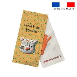 Kit protège livret de famille motif animaux du froid panthère - Création Stillistic