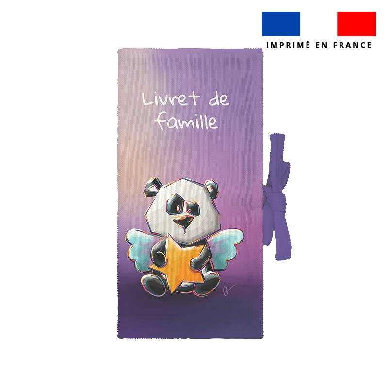 Kit protège livret de famille motif panda ange - Création Stillistic