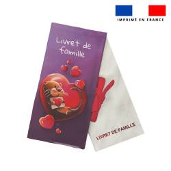 Kit protège livret de famille motif loutre coeur - Création Stillistic