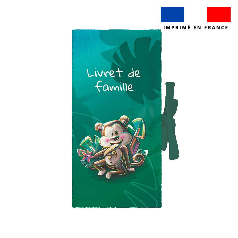 Kit protège livret de famille motif singe - Création Stillistic